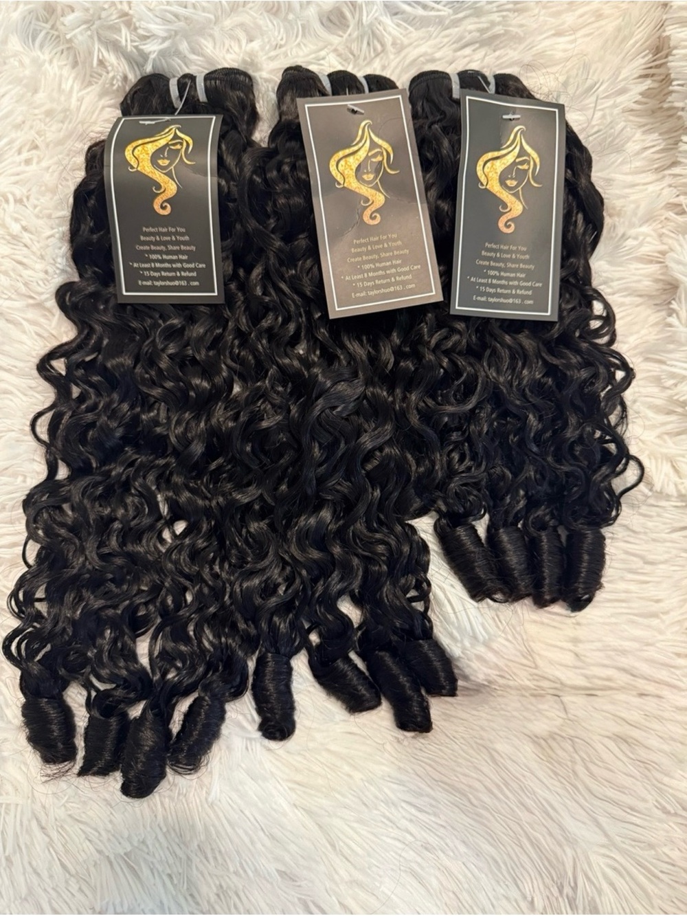 Burmese Black Hair Extensions - Premium Curly Weft Bundles
